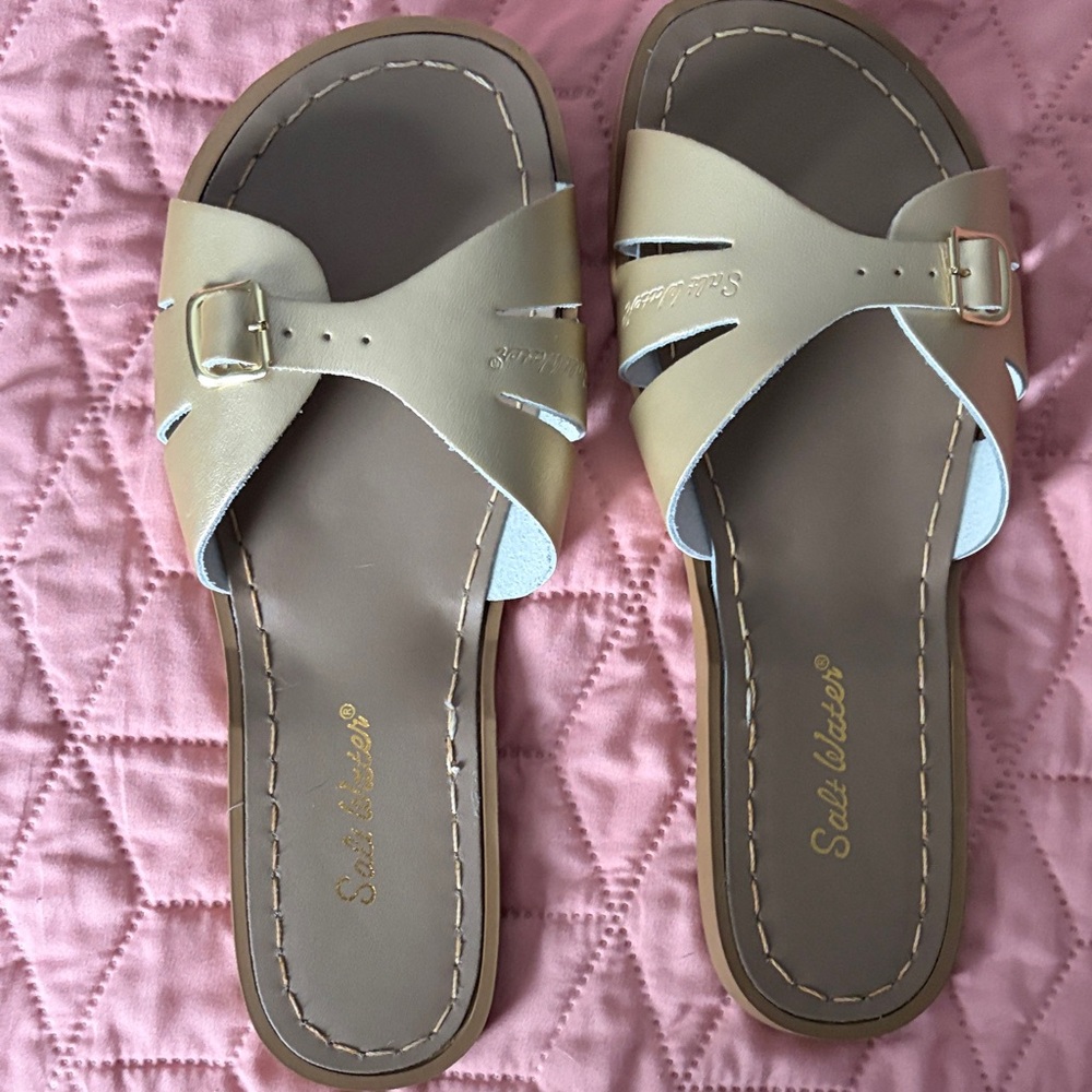 Women's Gold Salt Water Sandals